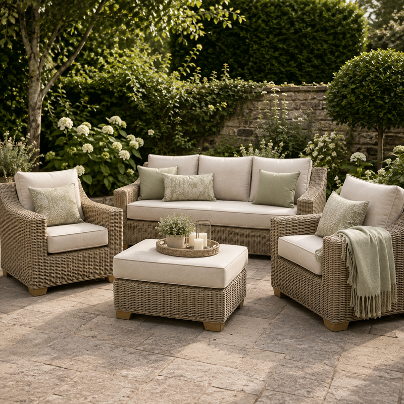 Capri Outdoor Armchair – outdoor lifestyle view