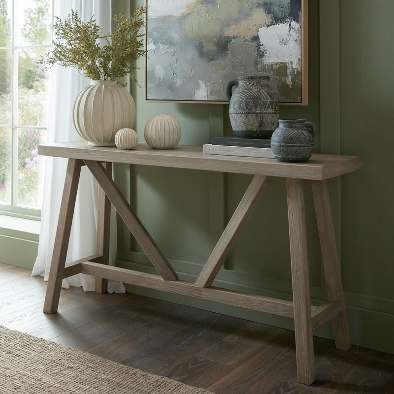 Haldon Console Table styled in an interior setting