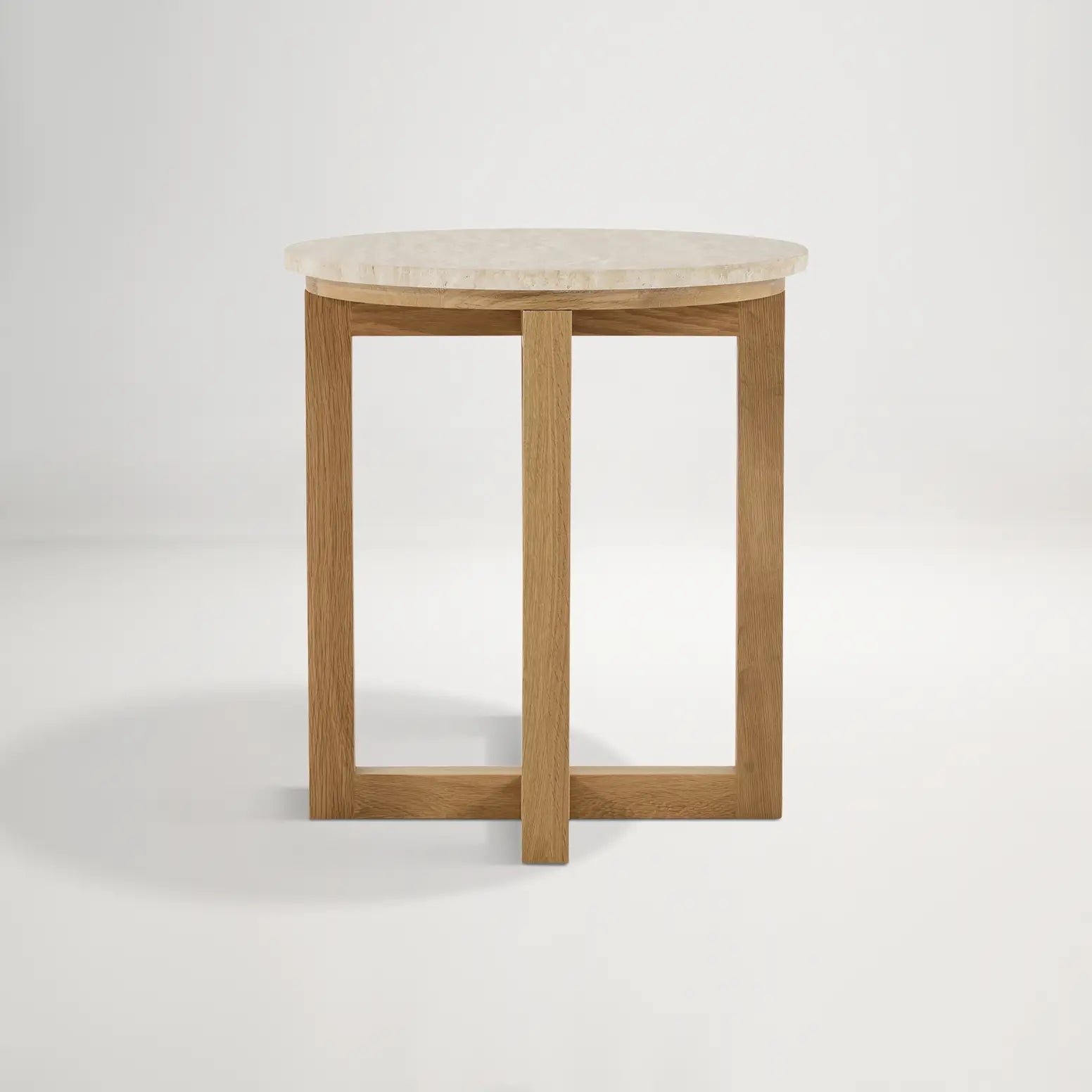 Bronte Travertine Round Side Table