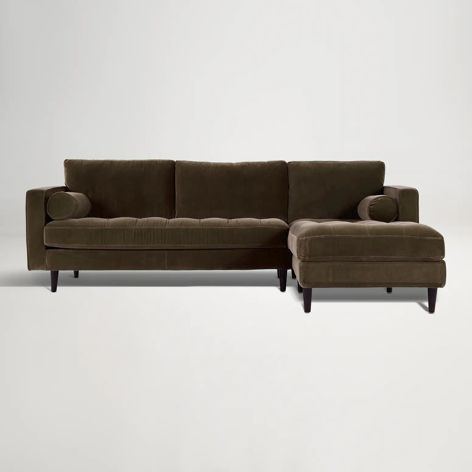 Draper Velvet Right Chaise Sofa
