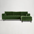 Draper Velvet Right Chaise Sofa