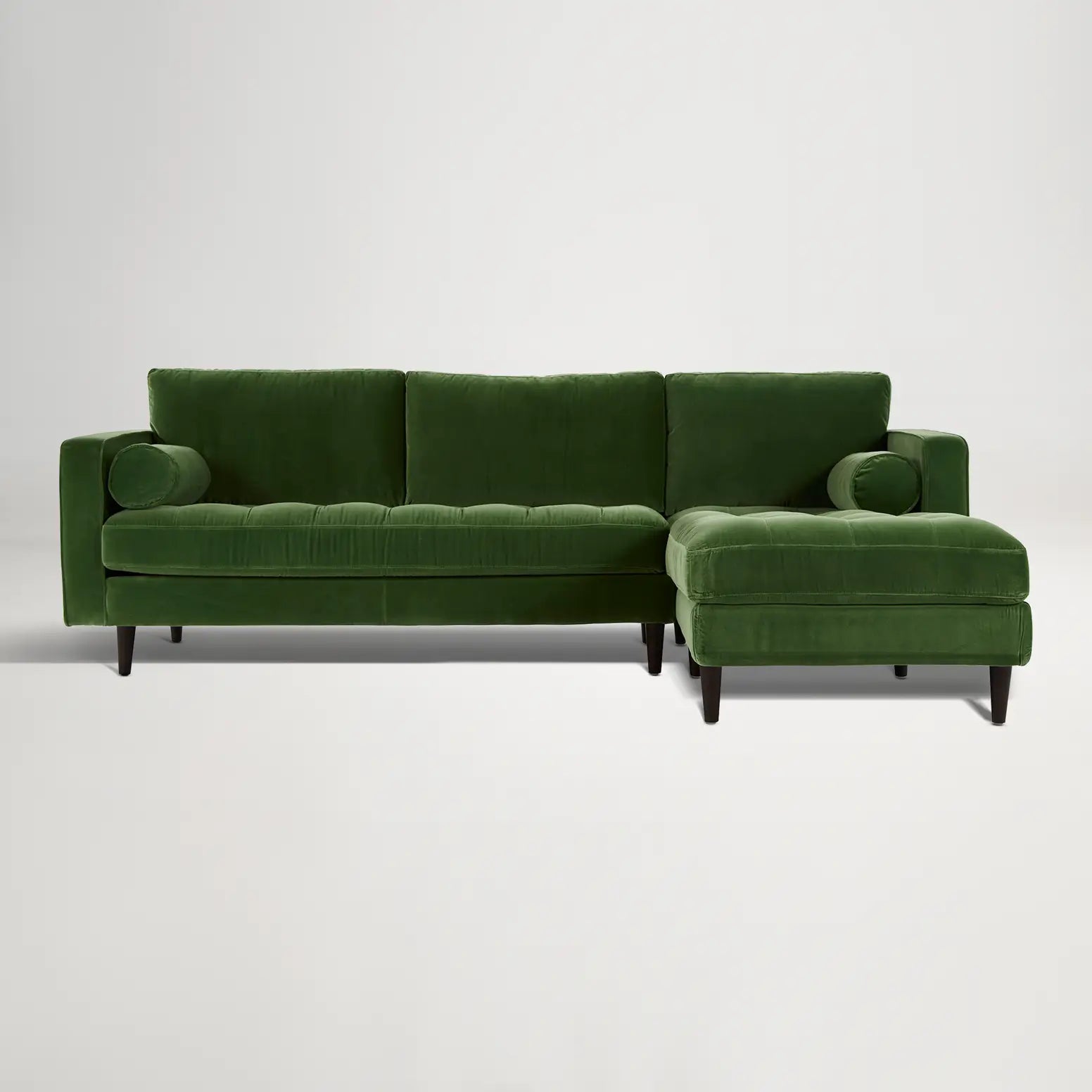 Draper Velvet Right Chaise Sofa