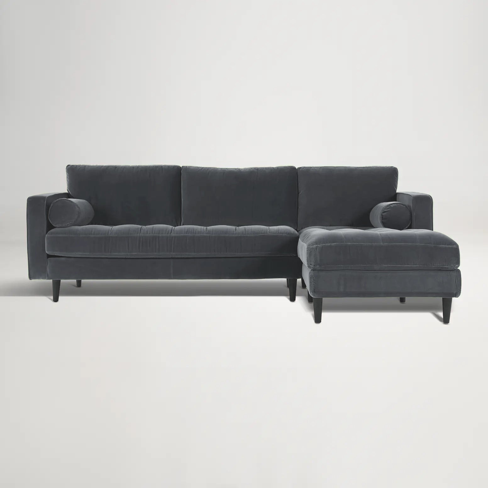 Draper Velvet Right Chaise Sofa