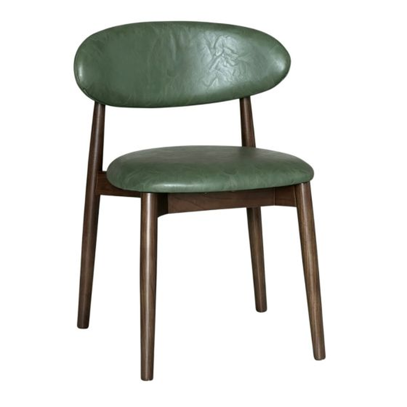 Scandi Dining Chair – Dark Leg – Green Faux Leather product image