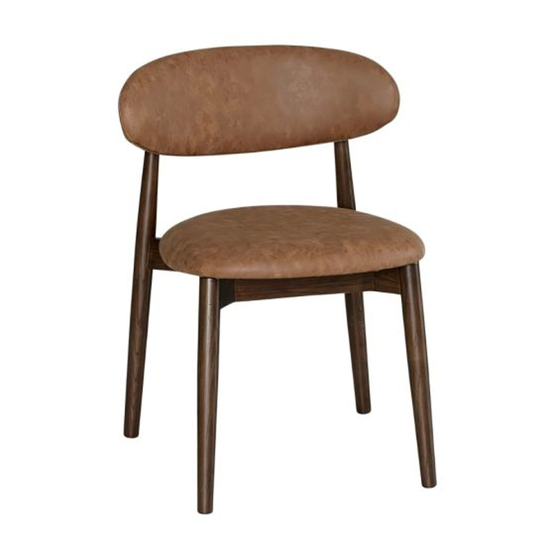 Scandi Dining Chair – Dark Leg – Tan Faux Leather product image