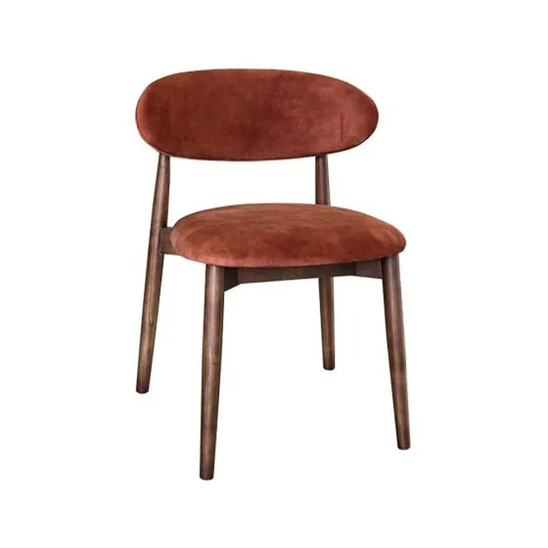 Scandi Dining Chair – Dark Leg – Orange/Rust Velvet product image