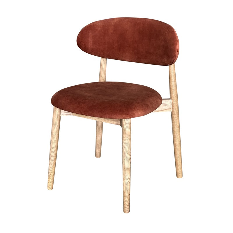 Scandi Dining Chair – Light Leg – Orange/Rust Velvet product image