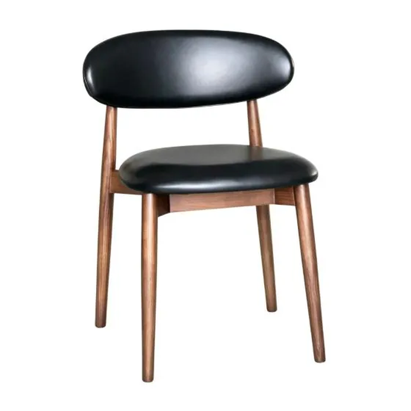 Scandi Dining Chair – Dark Leg – Black Faux Leather product image