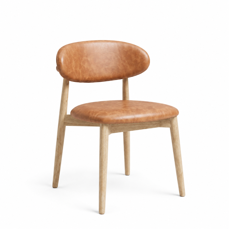 Scandi Dining Chair – Light Leg – Tan Faux Leather product image