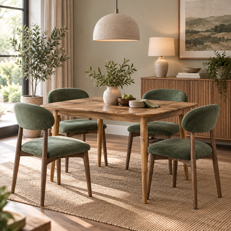 Scandi Mango 130cm Dining Table styled room image
