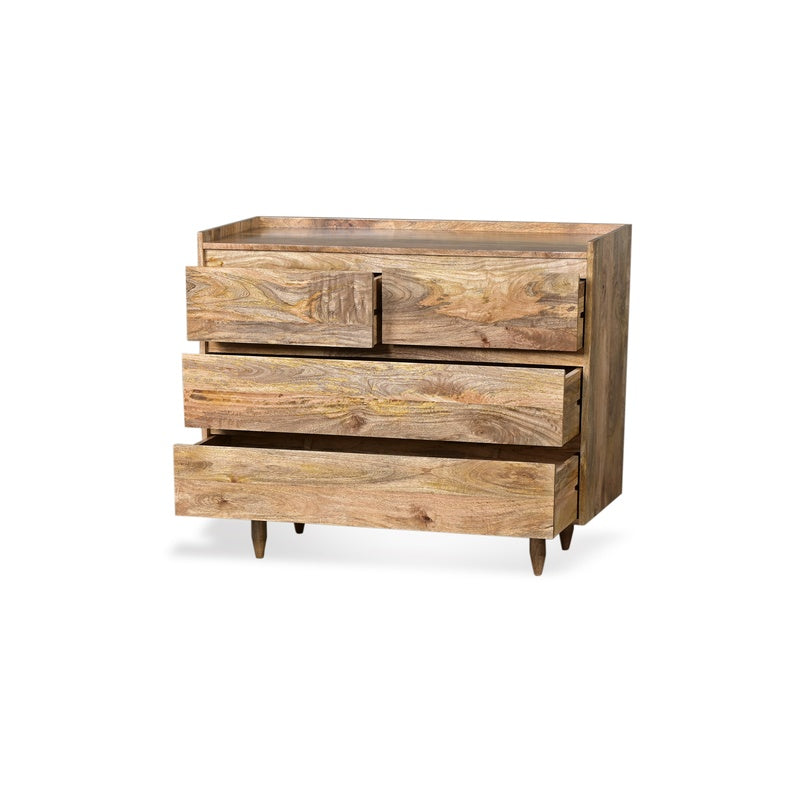 Scandi Mango 100cm 4 Drawer Chest detail view