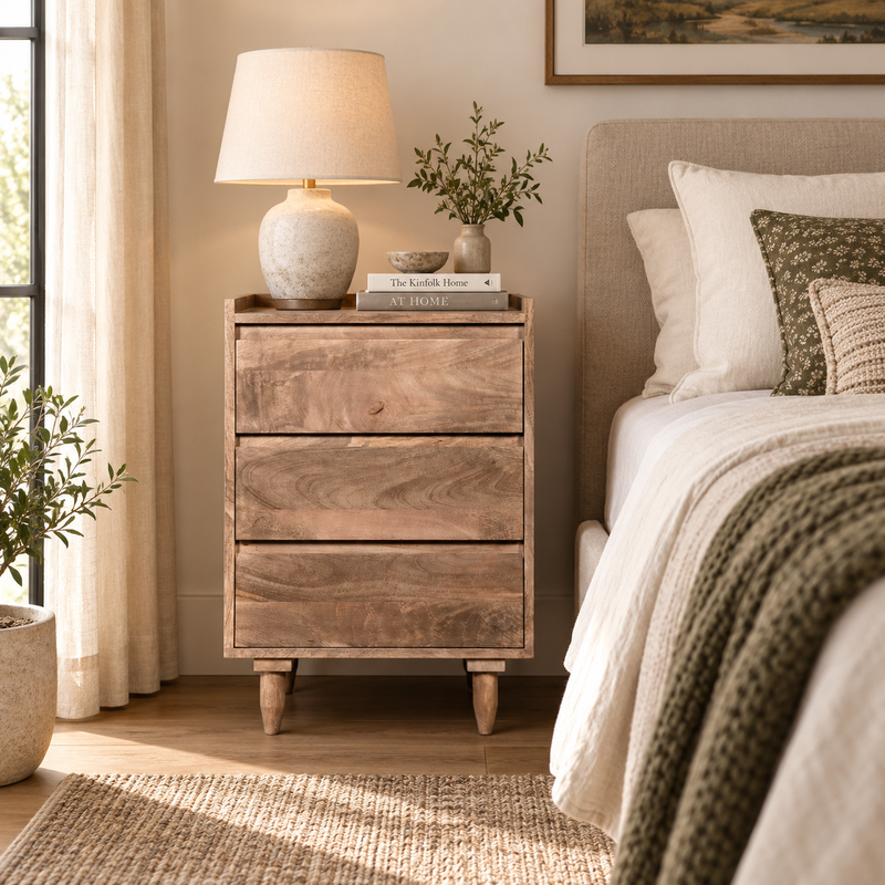 Scandi Mango 50cm 3 Drawer Chest styled room image
