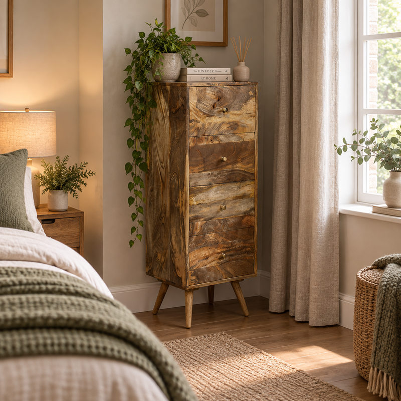 Geo Mango 45cm Tall Chest styled room image