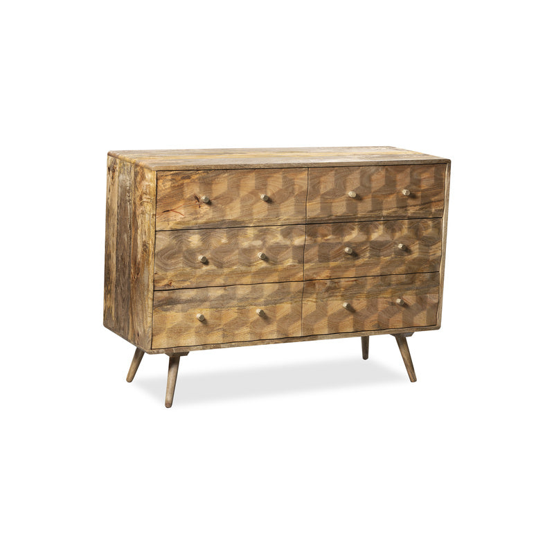 Geo Mango 120cm 6 Drawer Chest detail view