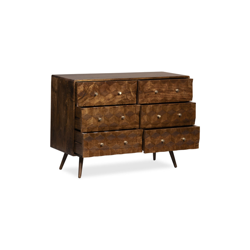 Geo Mango 120cm 6 Drawer Chest detail view