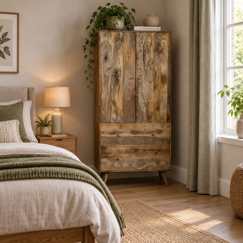 Geo Mango 85cm Wardrobe styled room image