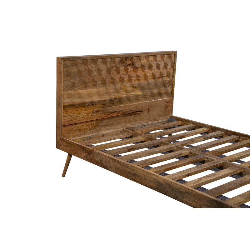 Geo Mango Wood Bed Frame detail view