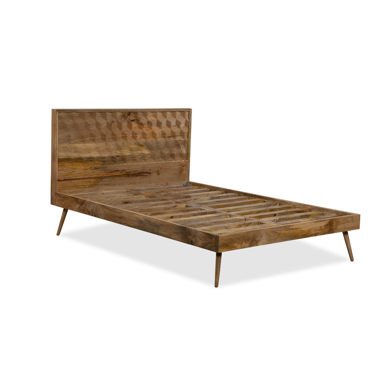 Geo Mango Wood Bed Frame detail view