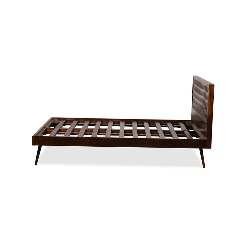 Geo Mango Wood Bed Frame detail view