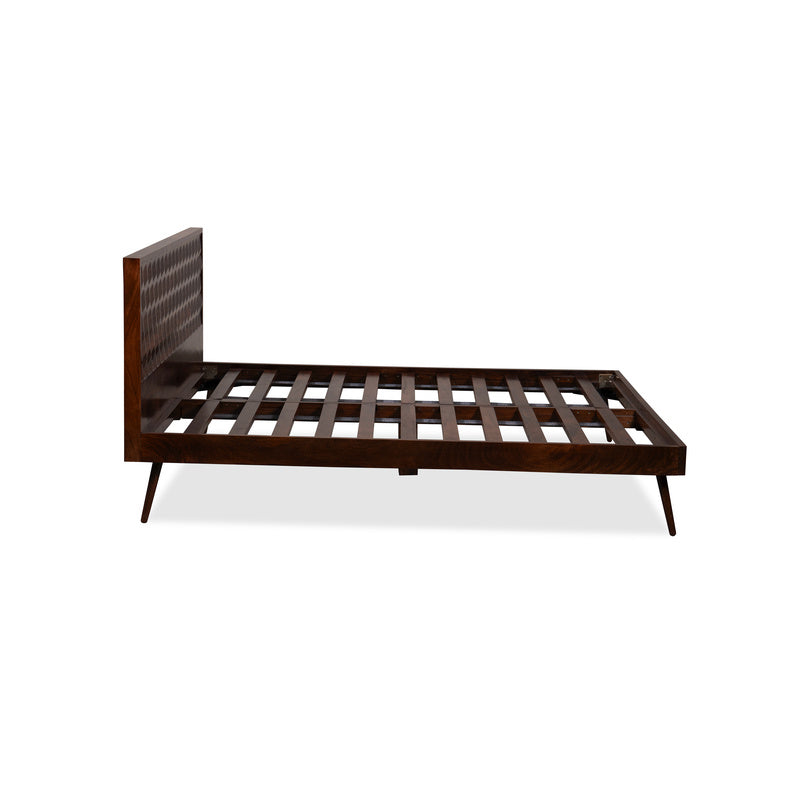 Geo Mango Wood Bed Frame detail view