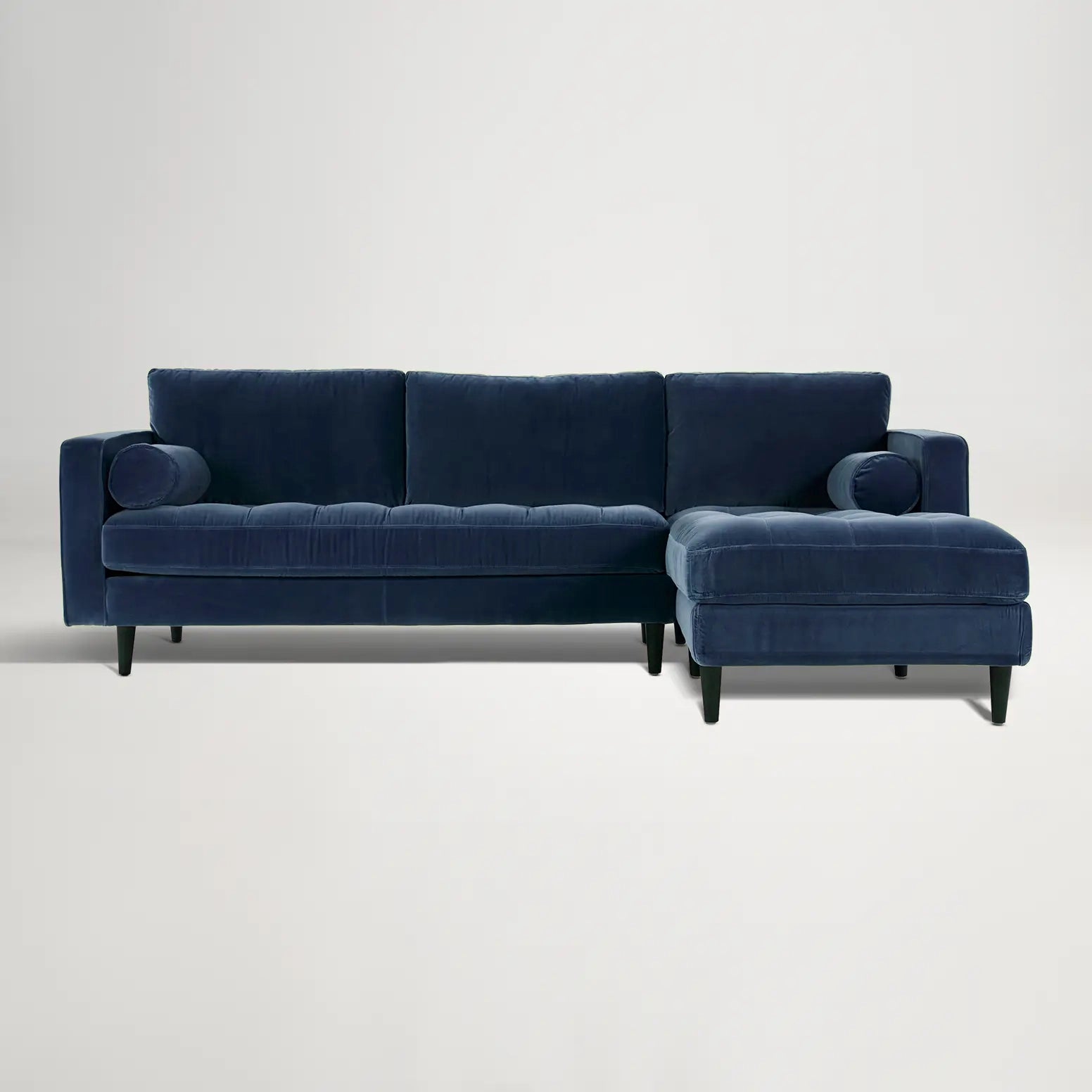 Draper Velvet Right Chaise Sofa